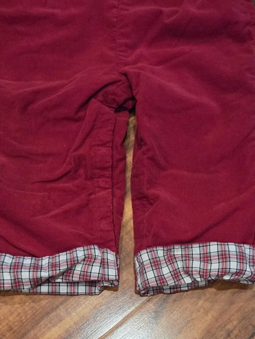 Janie and Jack EUC 12-18 Months Red Corduroy Overalls, Bodysuit and Dog Sweater